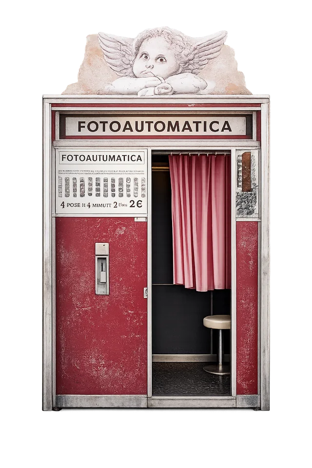 Cabina fotografica Fotoautomatica con angelo